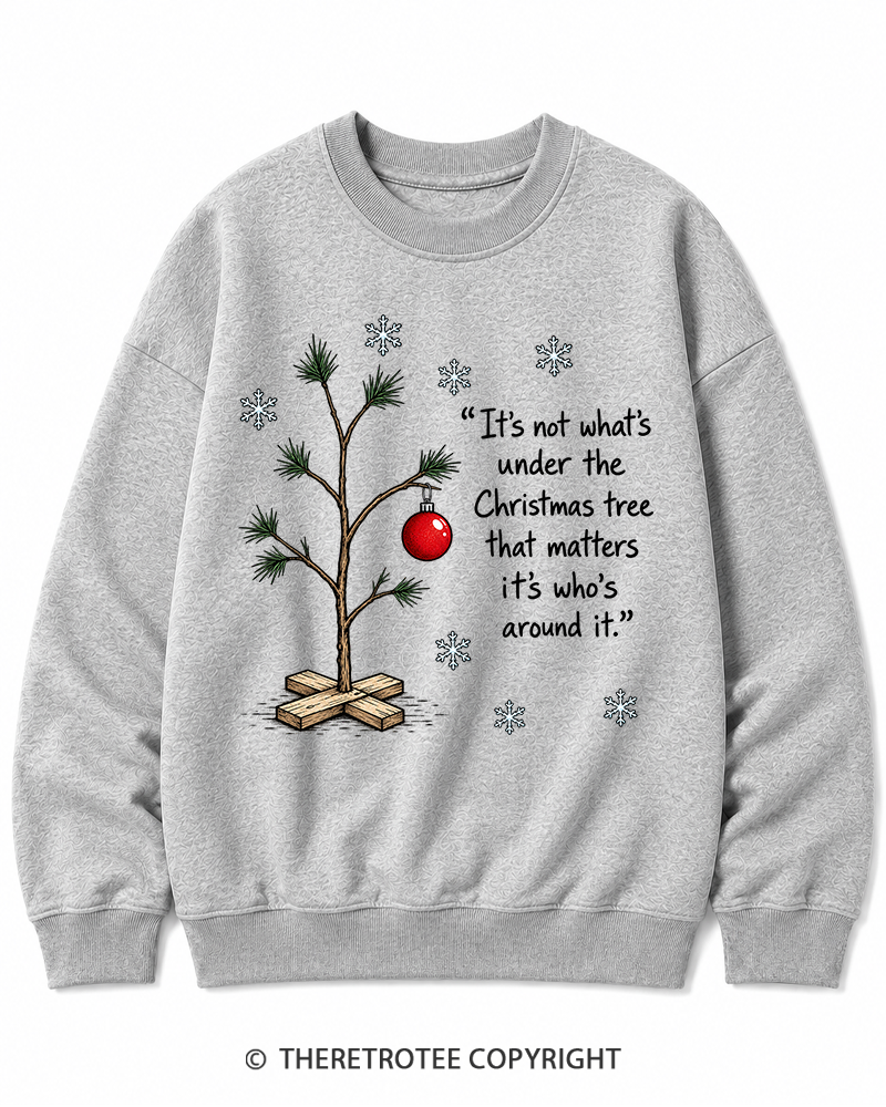 TheRetroTee Christmas Tree Quote 1960s Christmas Cotton Sweatshirt