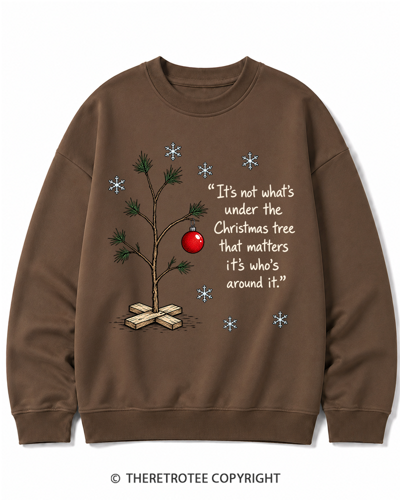 TheRetroTee Christmas Tree Quote 1960s Christmas Cotton Sweatshirt