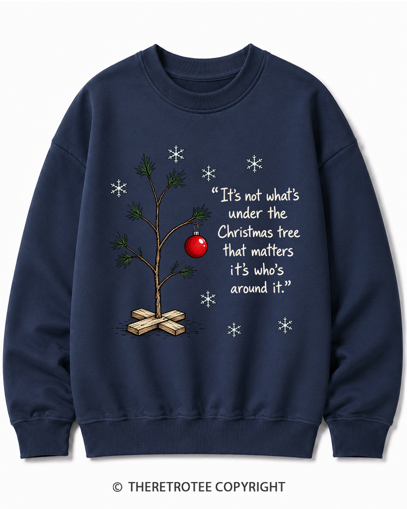 TheRetroTee Christmas Tree Quote 1960s Christmas Cotton Sweatshirt