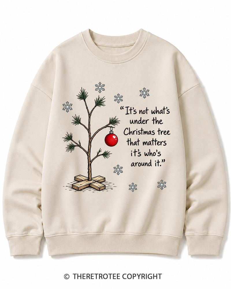 TheRetroTee Christmas Tree Quote 1960s Christmas Cotton Sweatshirt