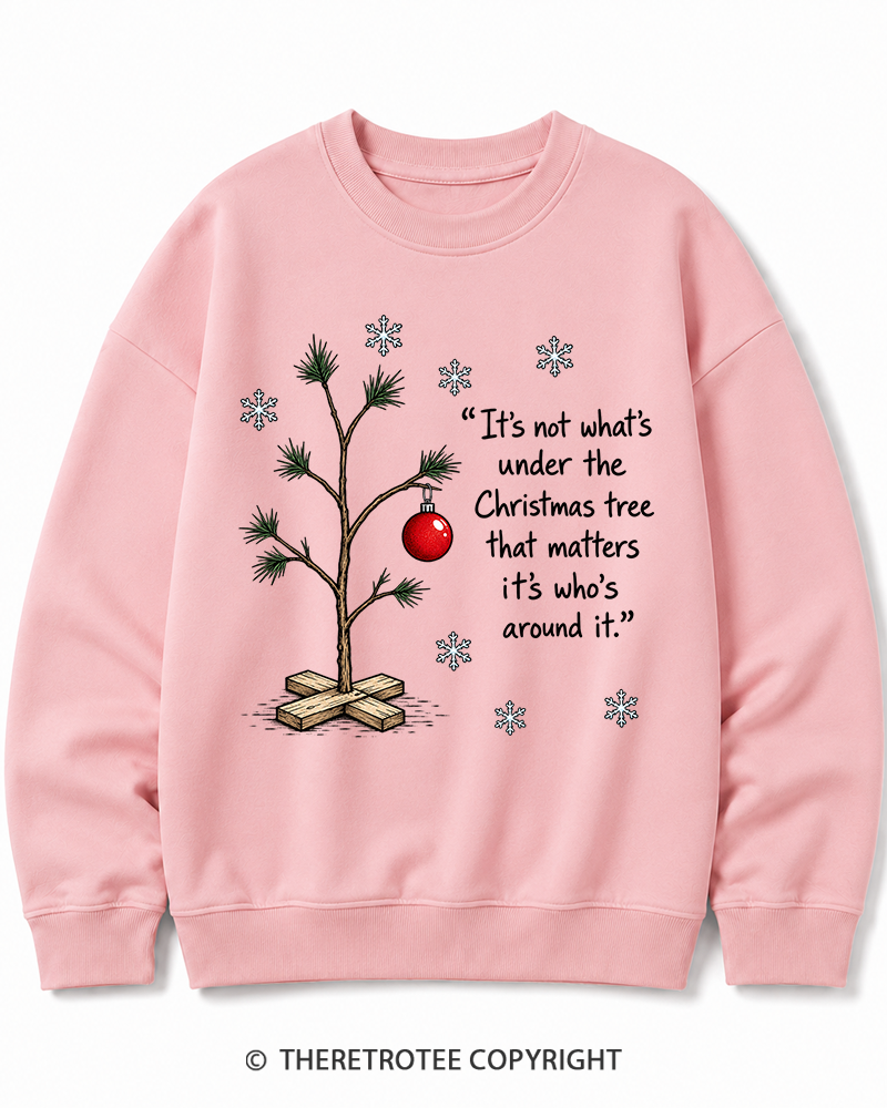 TheRetroTee Christmas Tree Quote 1960s Christmas Cotton Sweatshirt