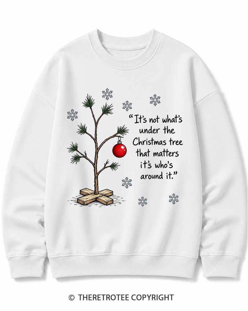 TheRetroTee Christmas Tree Quote 1960s Christmas Cotton Sweatshirt