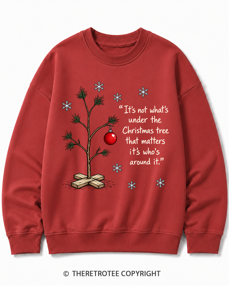 TheRetroTee Christmas Tree Quote 1960s Christmas Cotton Sweatshirt