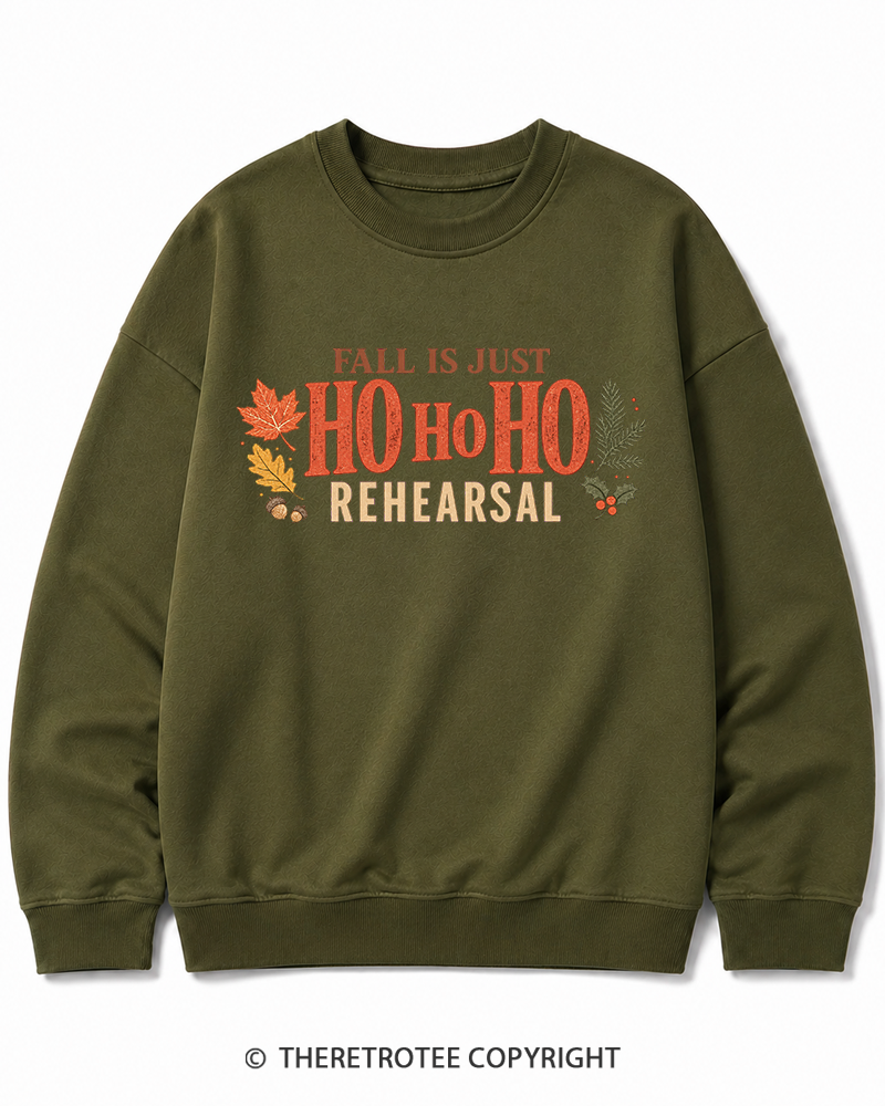 TheRetroTee Fall Is Just Ho Ho Ho Vintage  Christmas Cotton Sweatshirt