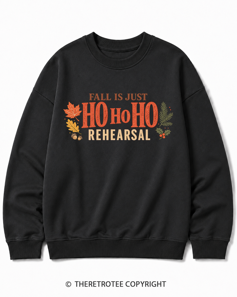 TheRetroTee Fall Is Just Ho Ho Ho Vintage  Christmas Cotton Sweatshirt