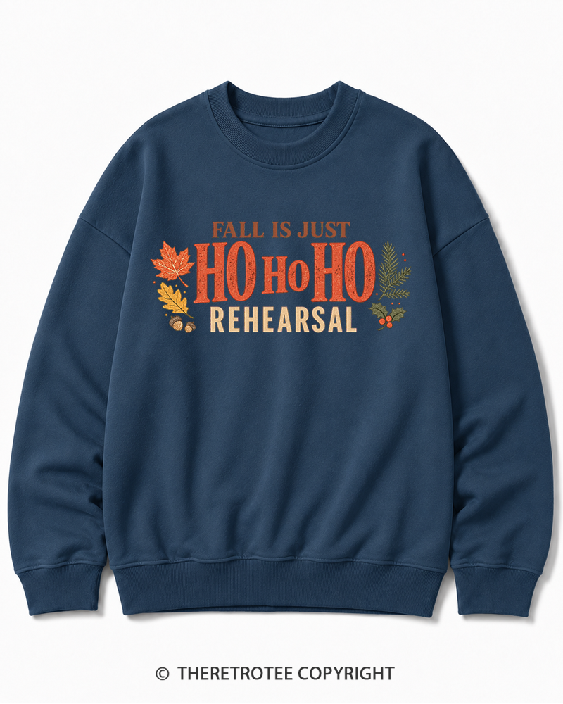 TheRetroTee Fall Is Just Ho Ho Ho Vintage  Christmas Cotton Sweatshirt