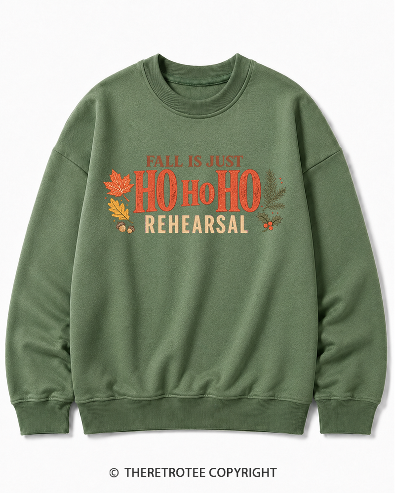TheRetroTee Fall Is Just Ho Ho Ho Vintage  Christmas Cotton Sweatshirt