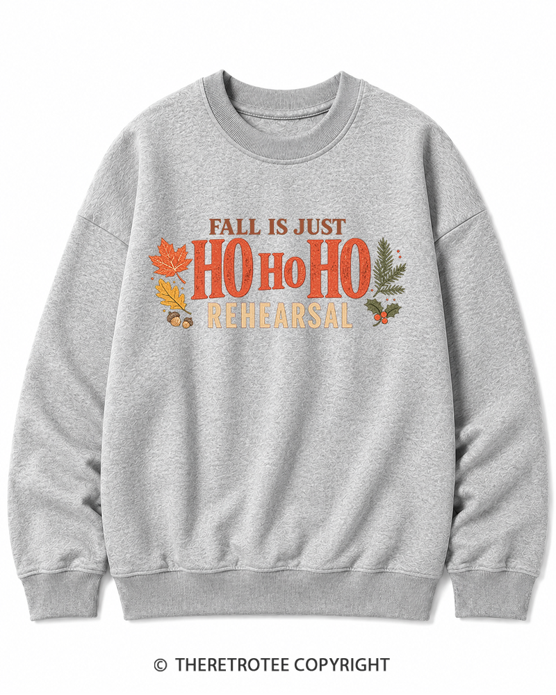 TheRetroTee Fall Is Just Ho Ho Ho Vintage  Christmas Cotton Sweatshirt