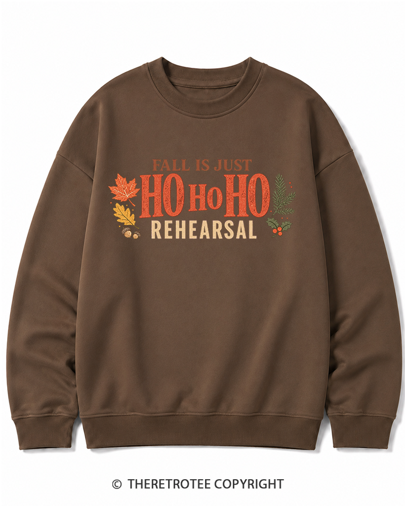 TheRetroTee Fall Is Just Ho Ho Ho Vintage  Christmas Cotton Sweatshirt