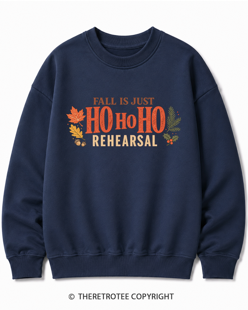 TheRetroTee Fall Is Just Ho Ho Ho Vintage  Christmas Cotton Sweatshirt
