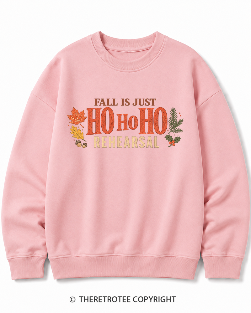 TheRetroTee Fall Is Just Ho Ho Ho Vintage  Christmas Cotton Sweatshirt