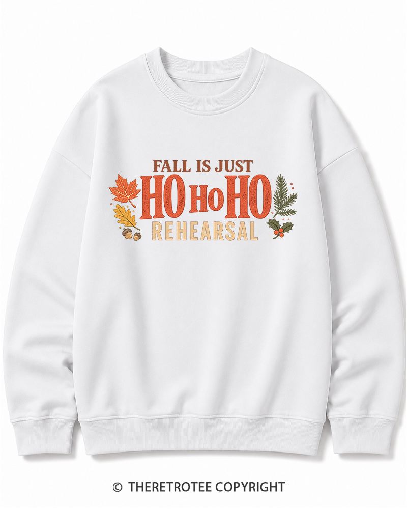 TheRetroTee Fall Is Just Ho Ho Ho Vintage  Christmas Cotton Sweatshirt