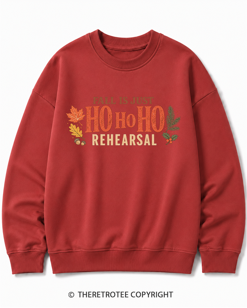 TheRetroTee Fall Is Just Ho Ho Ho Vintage  Christmas Cotton Sweatshirt