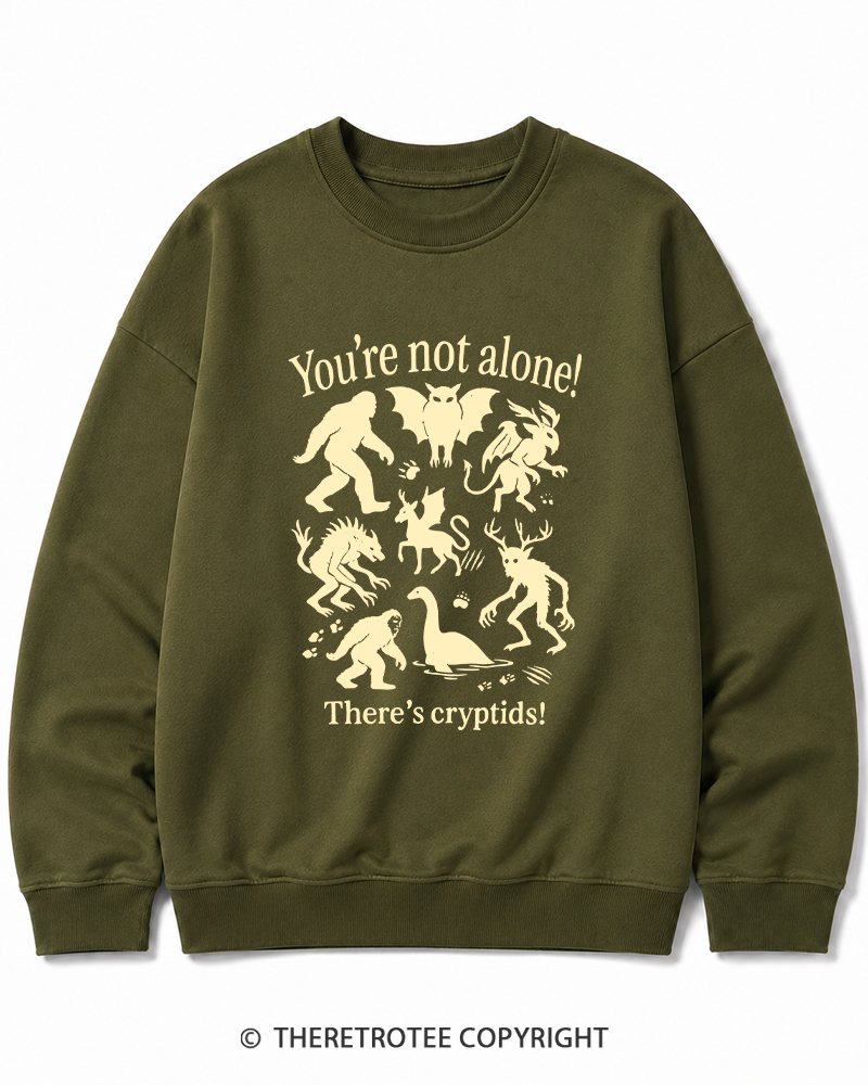 TheRetroTee Cryptid 1970s Halloween Cotton Sweatshirt