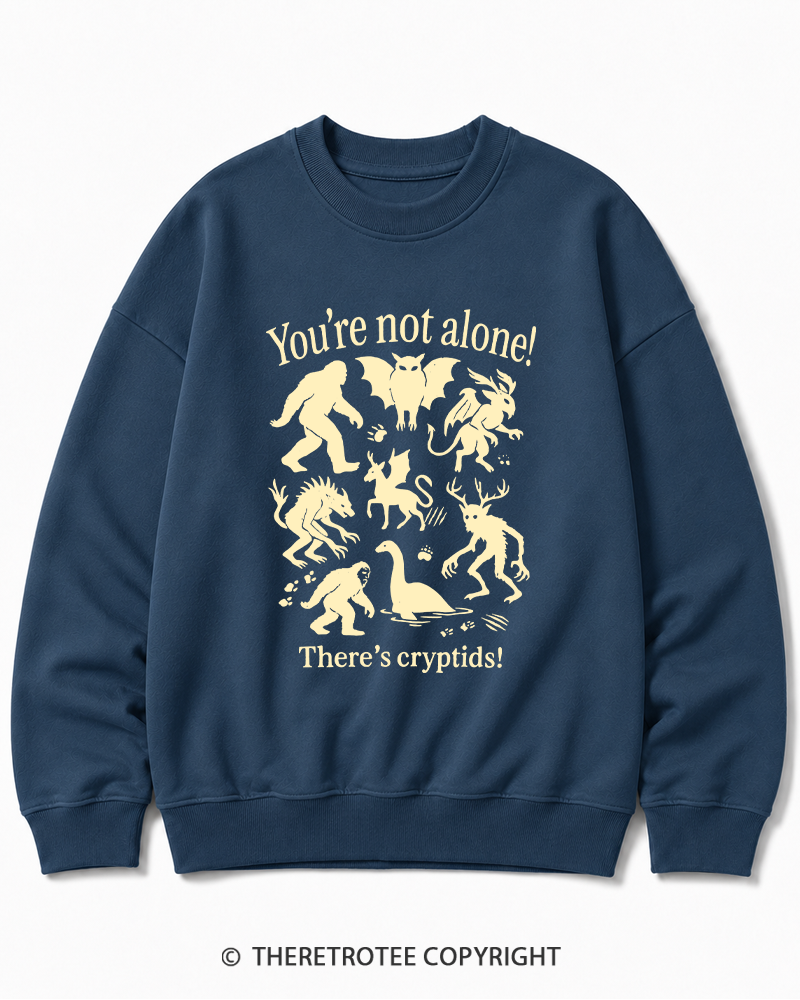 TheRetroTee Cryptid 1970s Halloween Cotton Sweatshirt