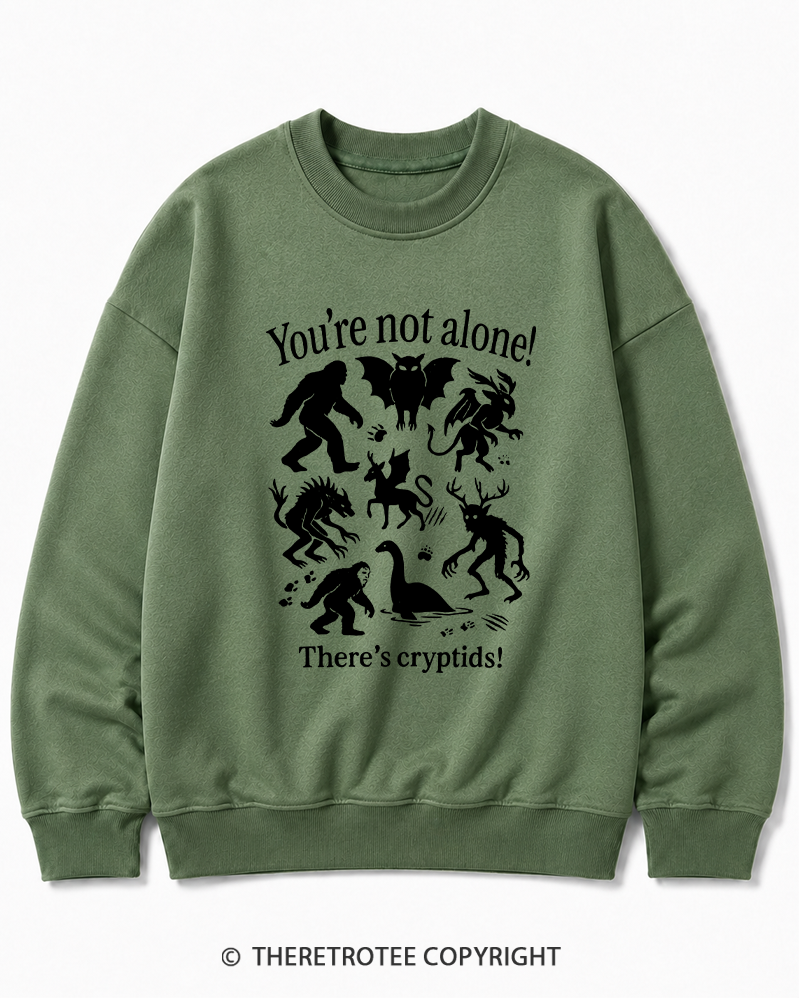 TheRetroTee Cryptid 1970s Halloween Cotton Sweatshirt