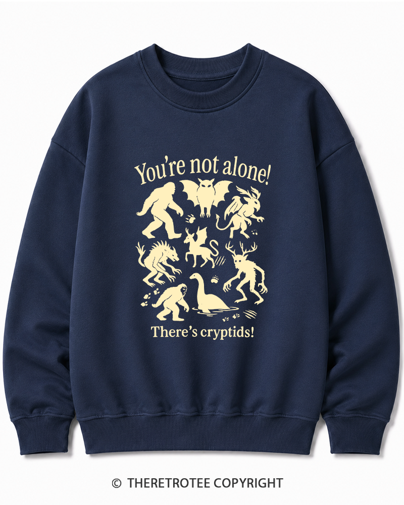 TheRetroTee Cryptid 1970s Halloween Cotton Sweatshirt