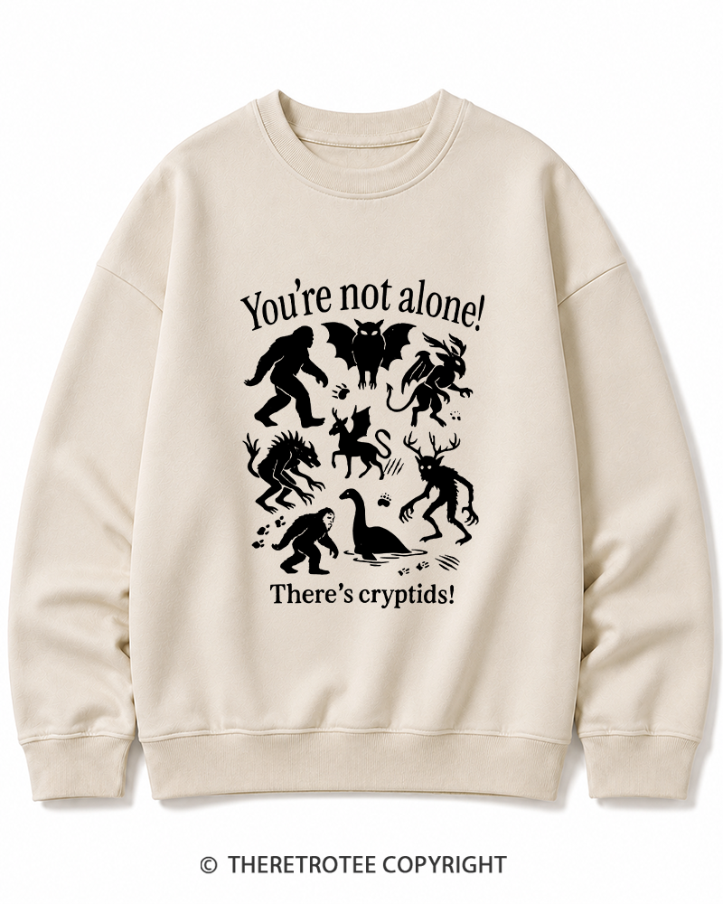TheRetroTee Cryptid 1970s Halloween Cotton Sweatshirt