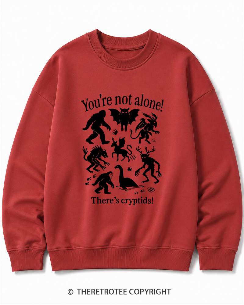 TheRetroTee Cryptid 1970s Halloween Cotton Sweatshirt