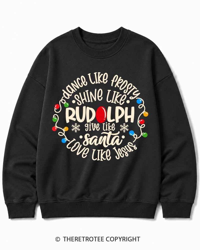 TheRetroTee Jive like Santa Retro Christmas Cotton Sweatshirt