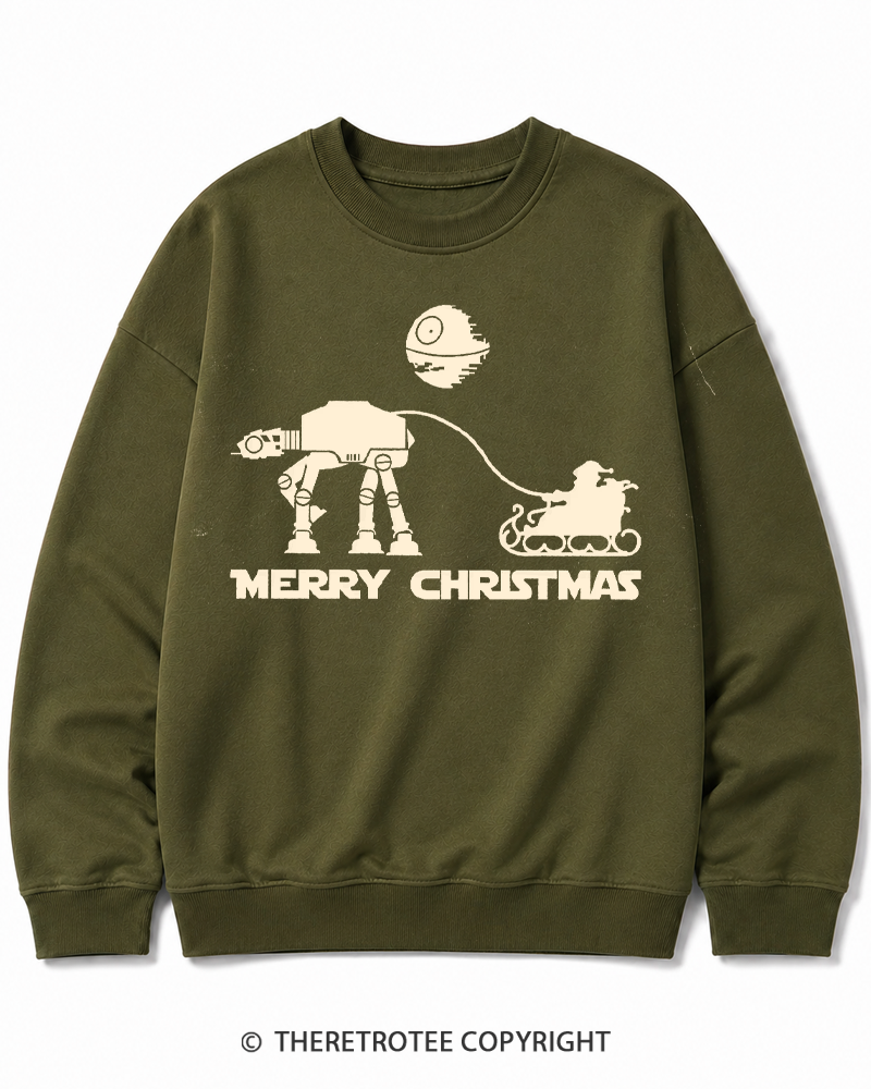 TheRetroTee Merry Christmas 1980s Christmas Cotton Sweatshirt