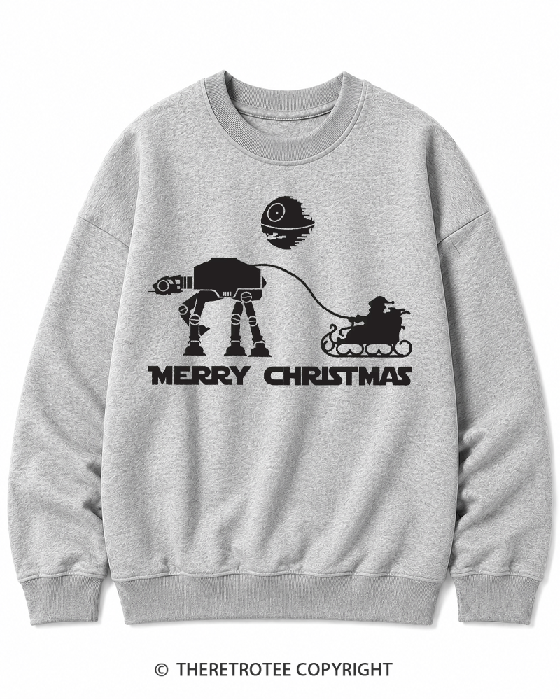 TheRetroTee Merry Christmas 1980s Christmas Cotton Sweatshirt