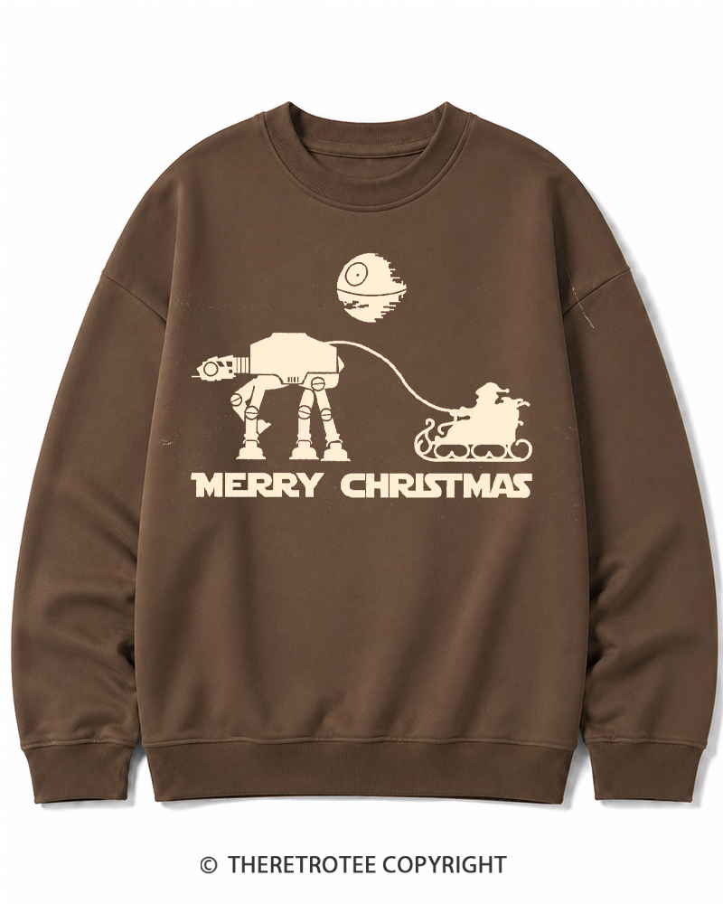 TheRetroTee Merry Christmas 1980s Christmas Cotton Sweatshirt