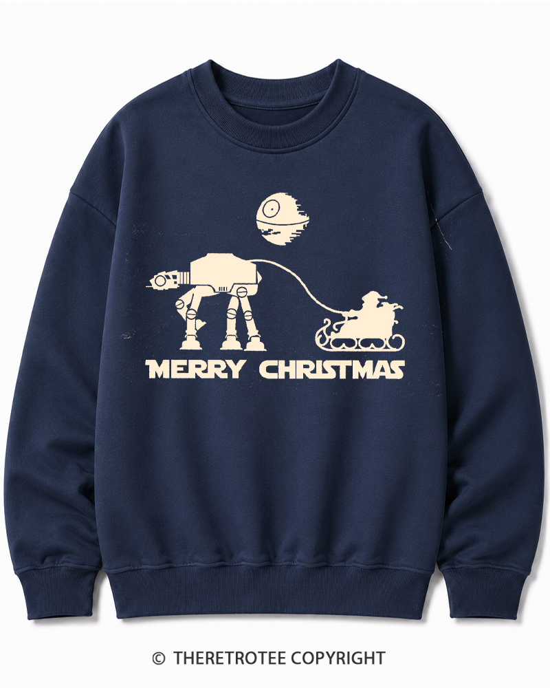 TheRetroTee Merry Christmas 1980s Christmas Cotton Sweatshirt