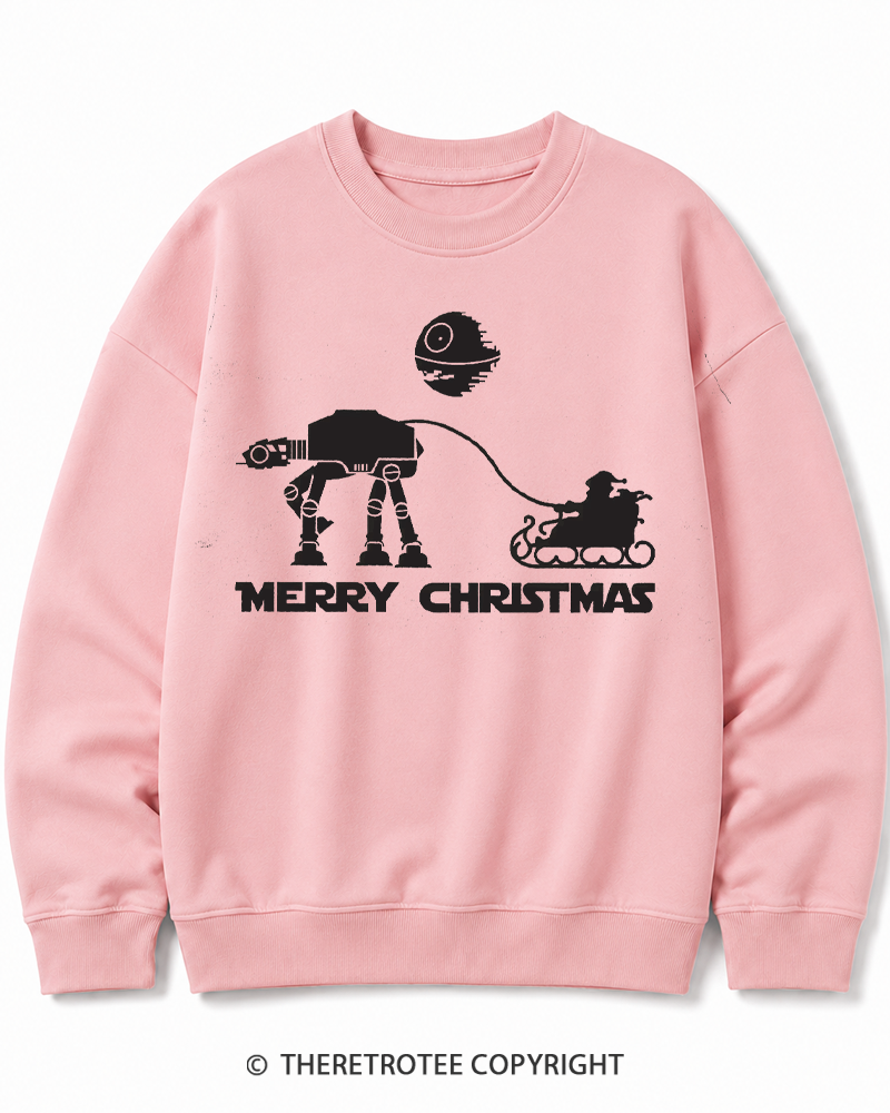 TheRetroTee Merry Christmas 1980s Christmas Cotton Sweatshirt