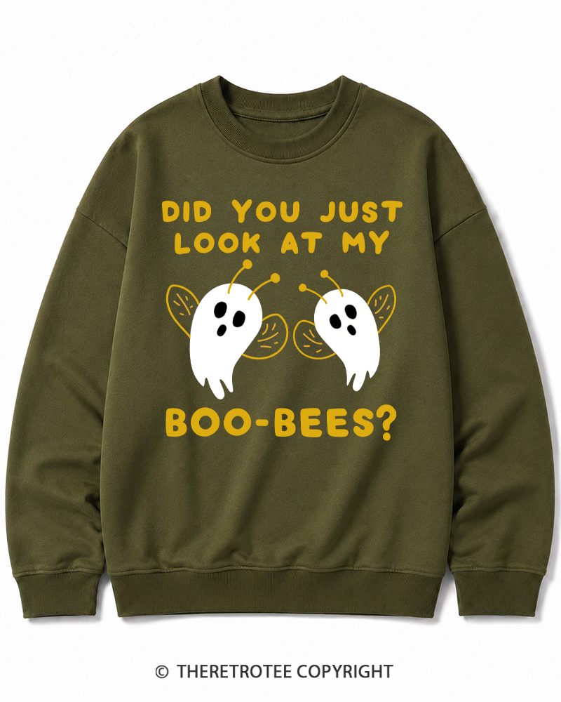 TheRetroTee Did You Just Look At My Boo-Bees 2000s Halloween Cotton Sweatshirt