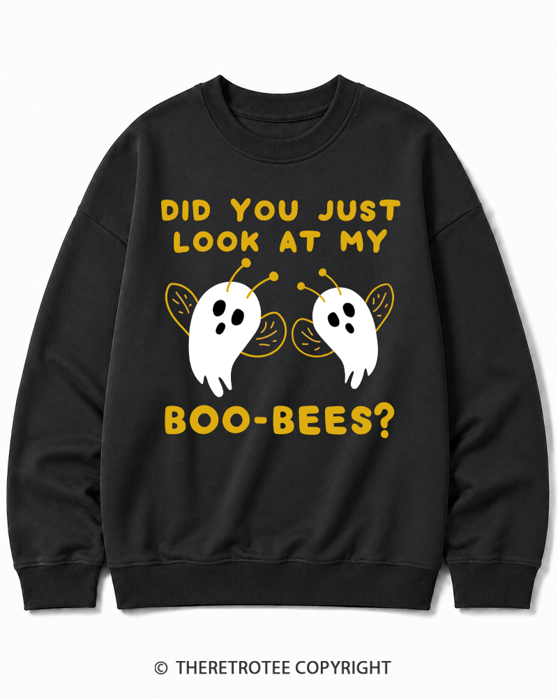 TheRetroTee Did You Just Look At My Boo-Bees 2000s Halloween Cotton Sweatshirt