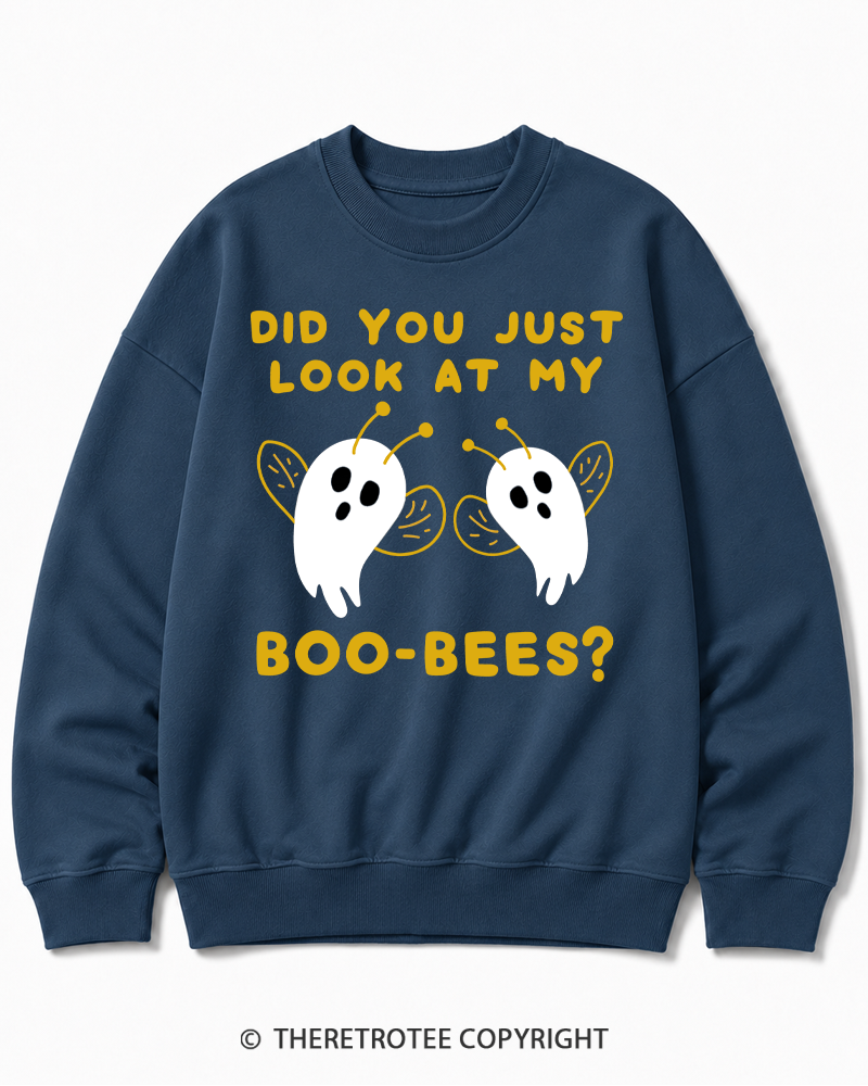 TheRetroTee Did You Just Look At My Boo-Bees 2000s Halloween Cotton Sweatshirt
