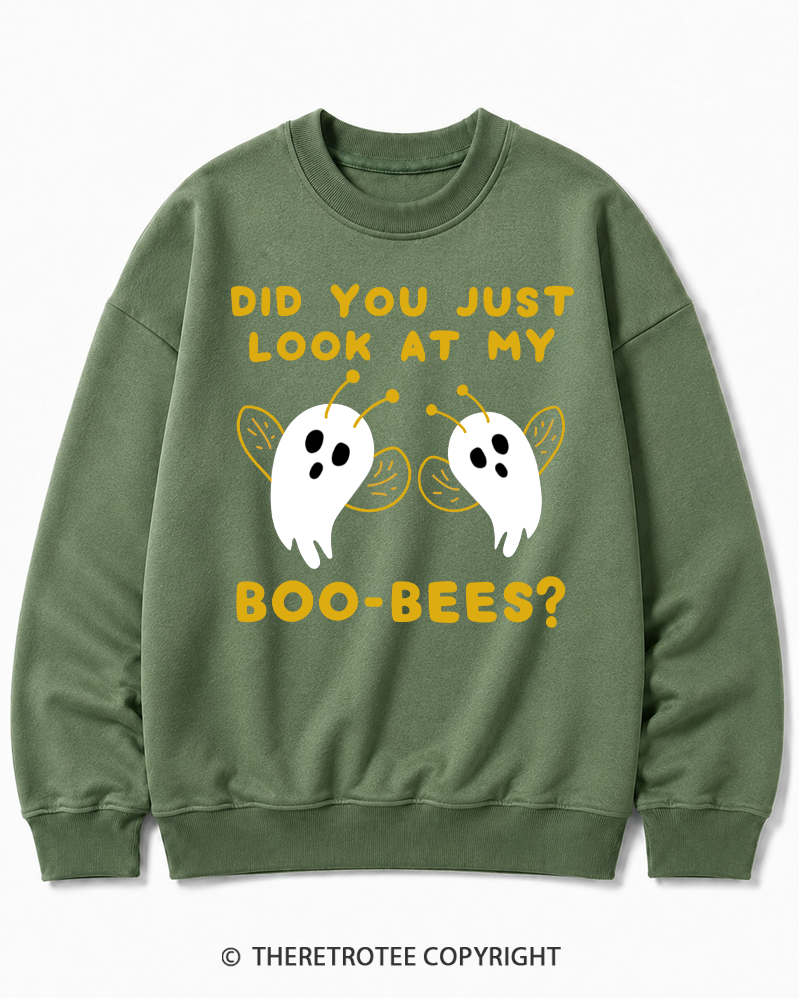 TheRetroTee Did You Just Look At My Boo-Bees 2000s Halloween Cotton Sweatshirt