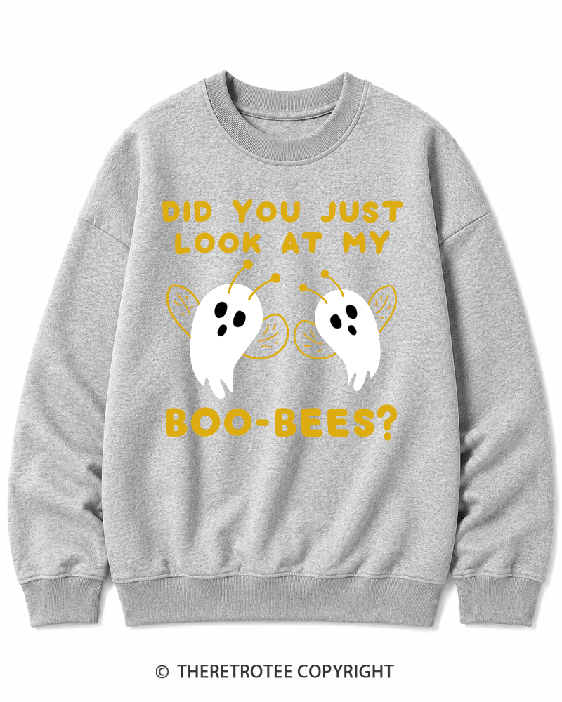 TheRetroTee Did You Just Look At My Boo-Bees 2000s Halloween Cotton Sweatshirt