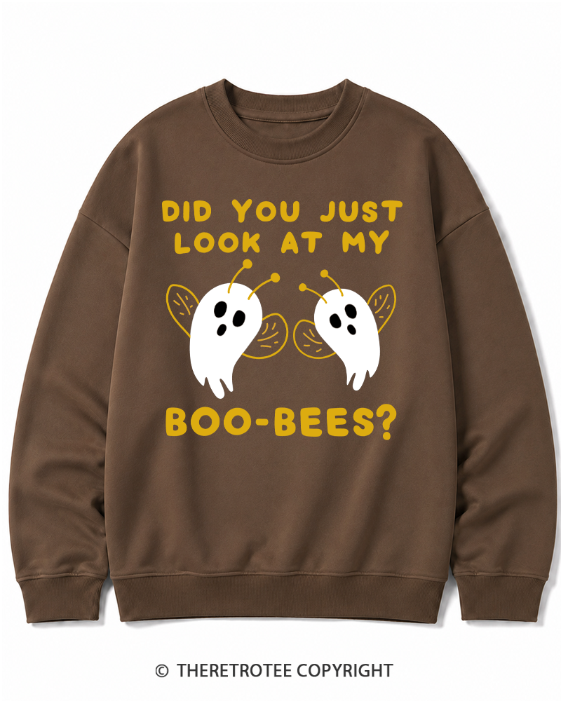 TheRetroTee Did You Just Look At My Boo-Bees 2000s Halloween Cotton Sweatshirt