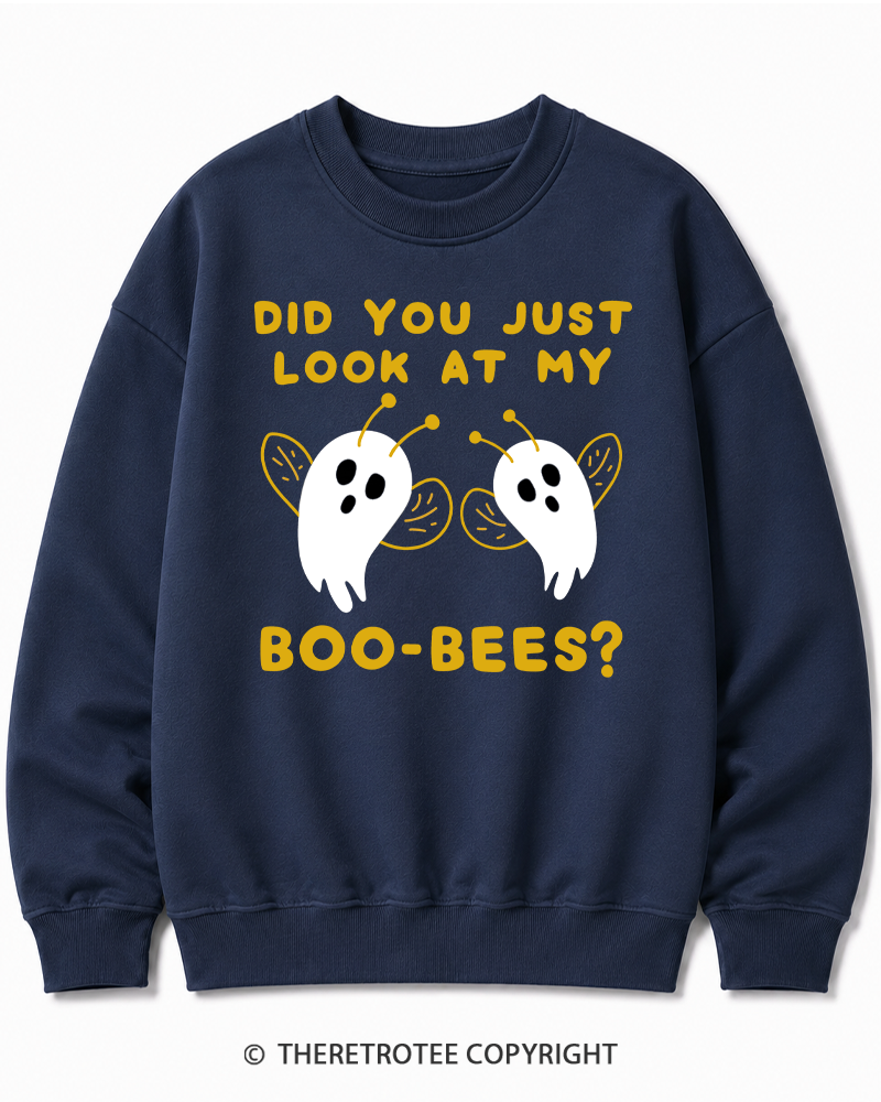 TheRetroTee Did You Just Look At My Boo-Bees 2000s Halloween Cotton Sweatshirt