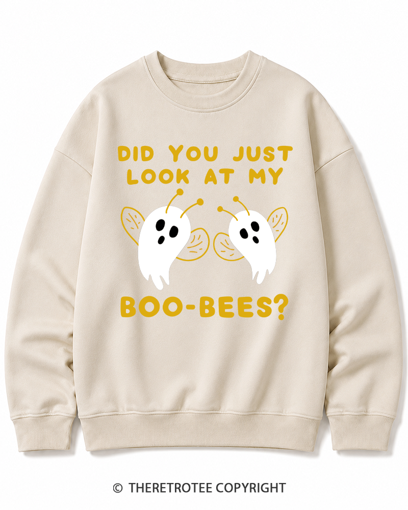 TheRetroTee Did You Just Look At My Boo-Bees 2000s Halloween Cotton Sweatshirt