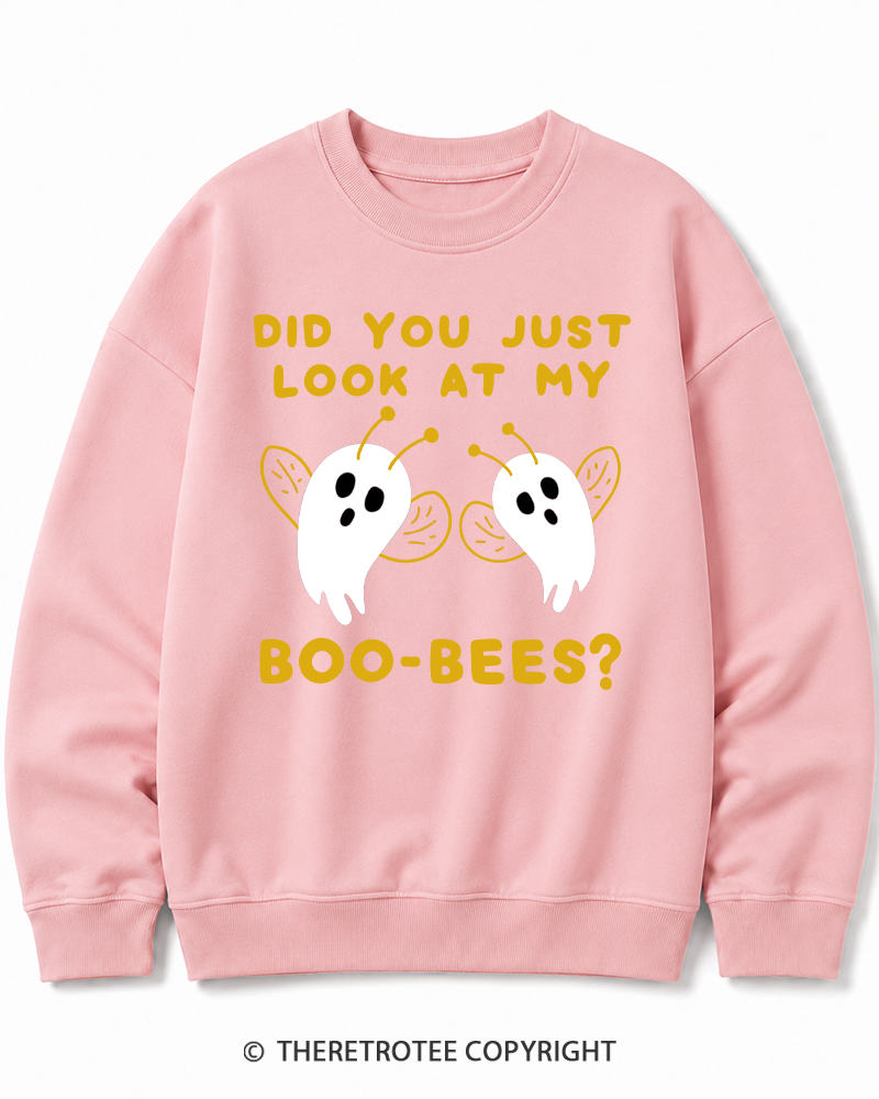 TheRetroTee Did You Just Look At My Boo-Bees 2000s Halloween Cotton Sweatshirt
