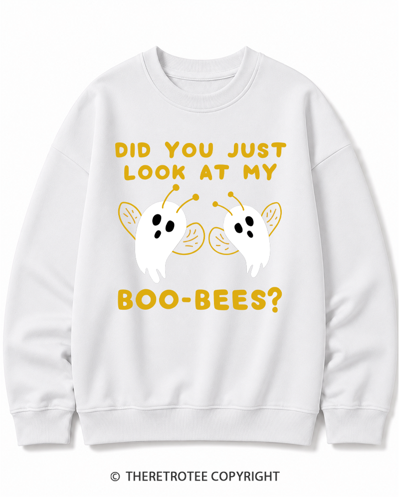 TheRetroTee Did You Just Look At My Boo-Bees 2000s Halloween Cotton Sweatshirt