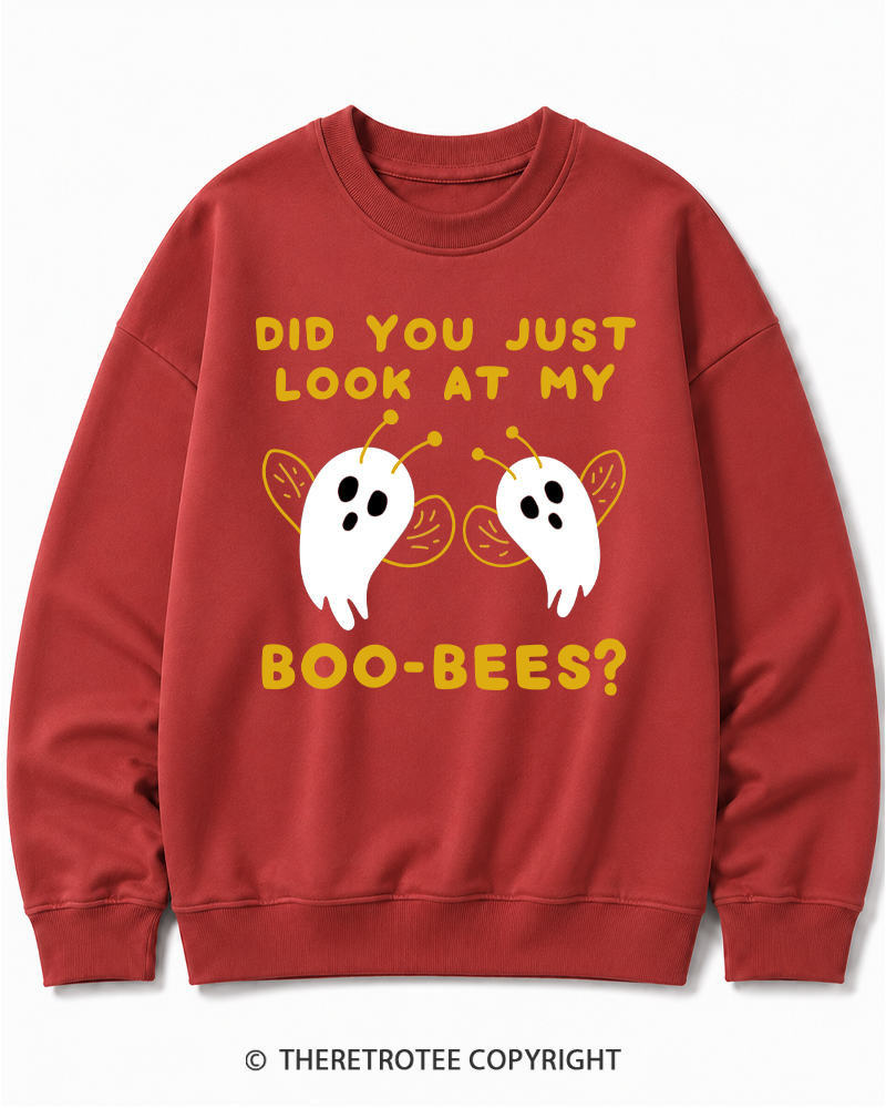 TheRetroTee Did You Just Look At My Boo-Bees 2000s Halloween Cotton Sweatshirt
