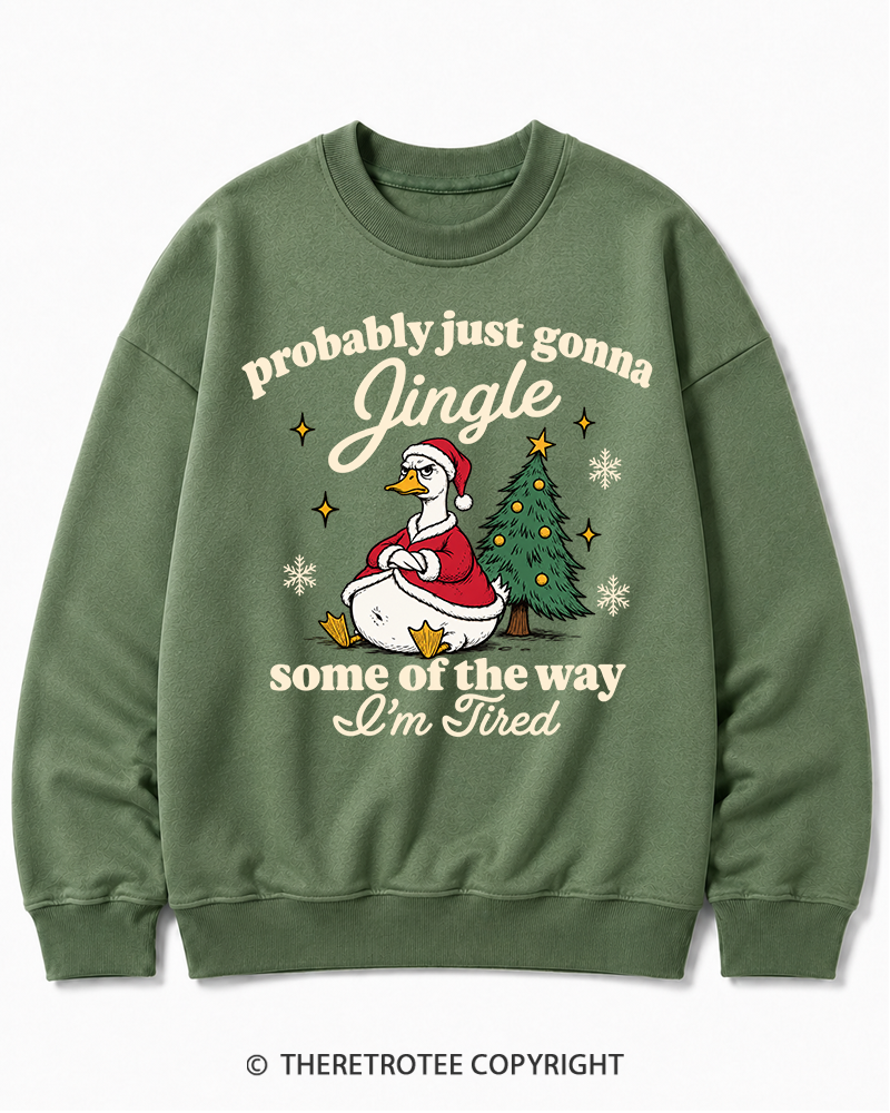 TheRetroTee Probably Just Gonna Jingle 1960s Christmas Cotton Sweatshirt