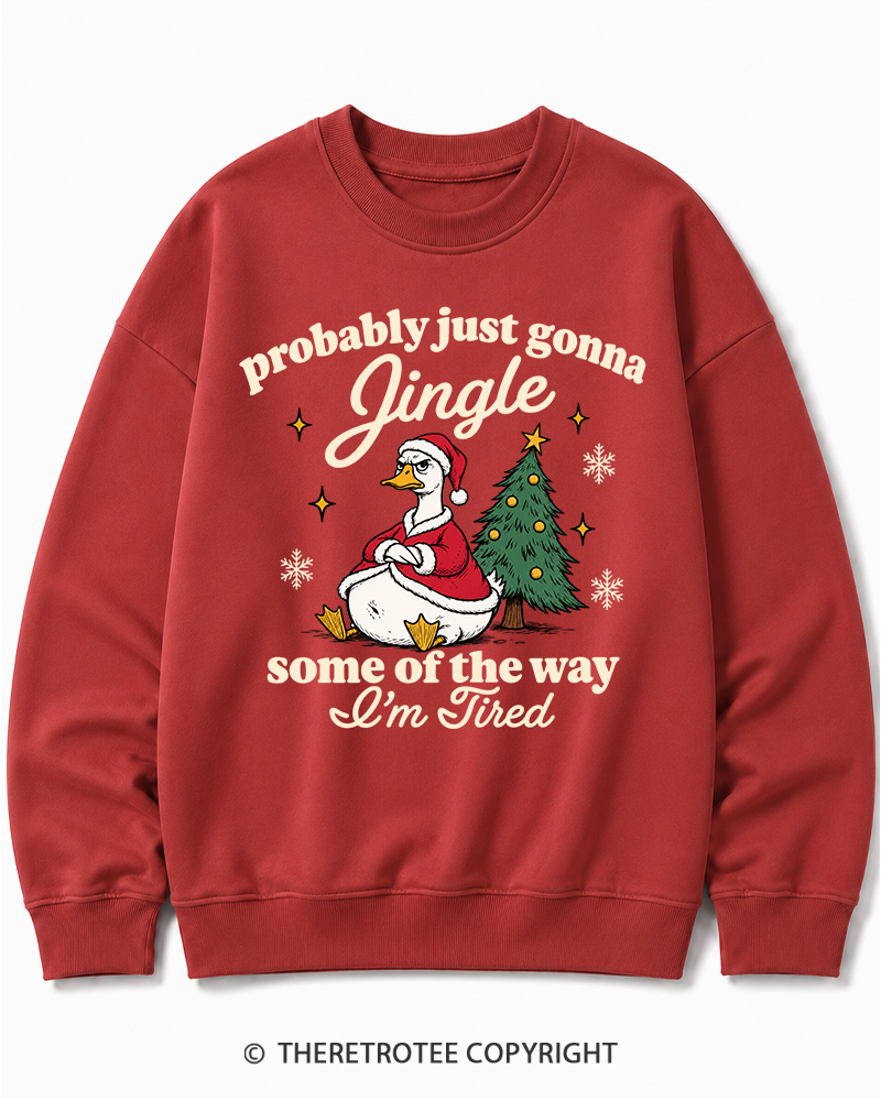 TheRetroTee Probably Just Gonna Jingle 1960s Christmas Cotton Sweatshirt