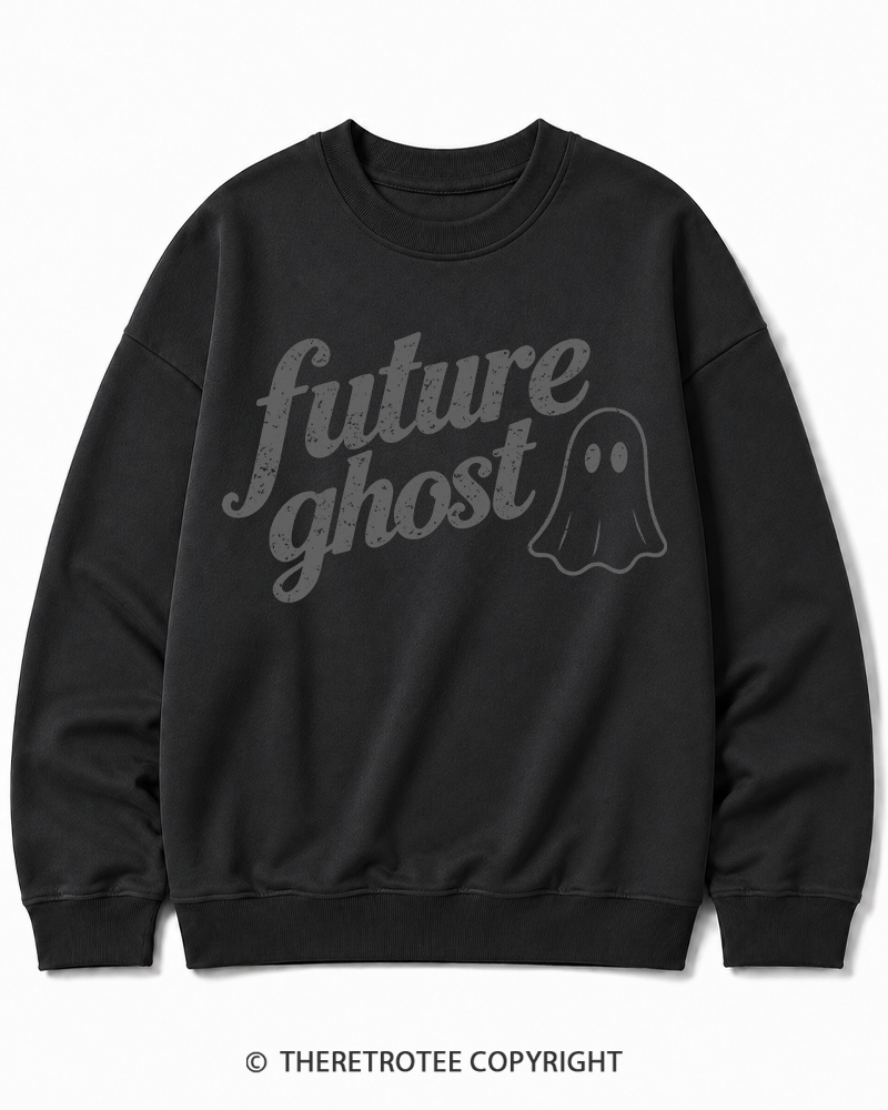 TheRetroTee Future Ghost 1970s Halloween Cotton Sweatshirt
