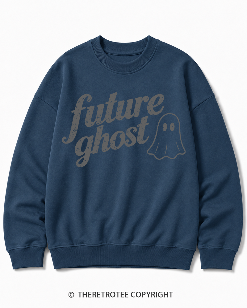 TheRetroTee Future Ghost 1970s Halloween Cotton Sweatshirt