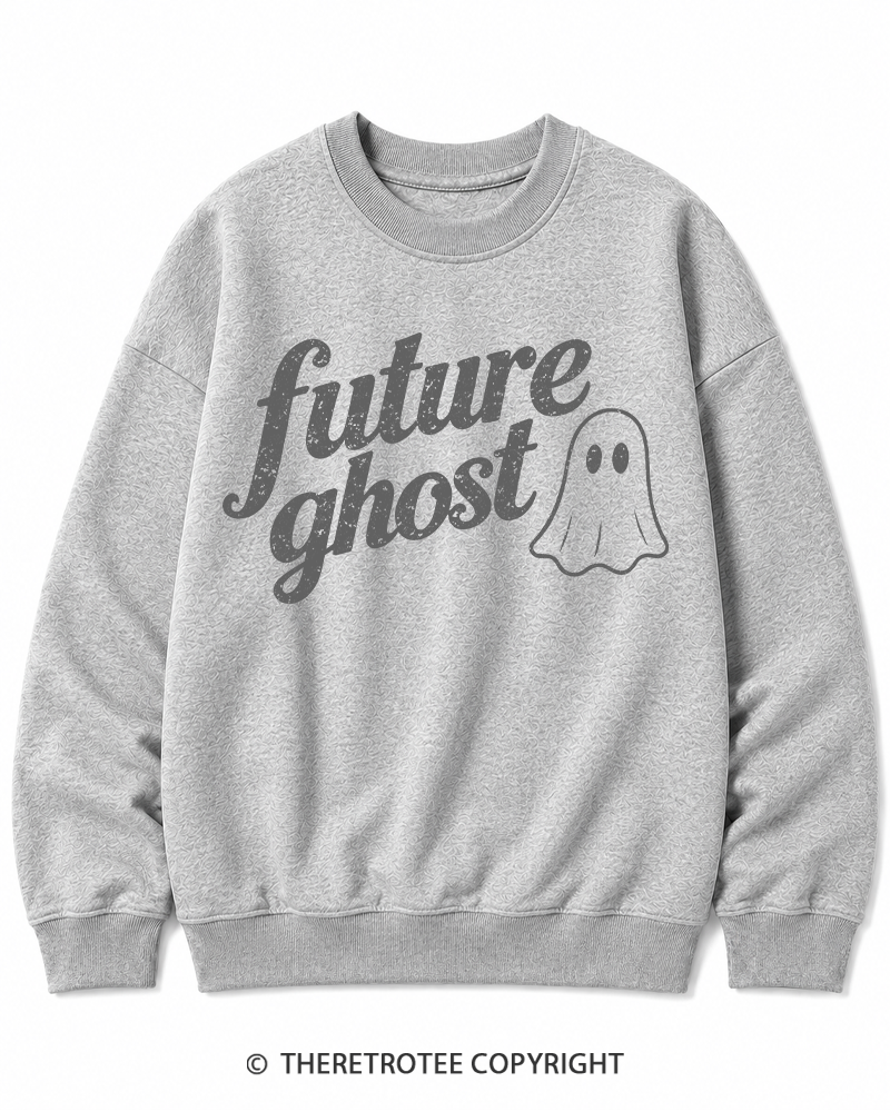 TheRetroTee Future Ghost 1970s Halloween Cotton Sweatshirt