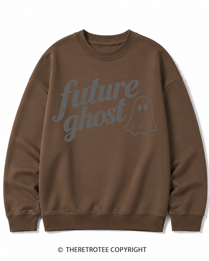 TheRetroTee Future Ghost 1970s Halloween Cotton Sweatshirt