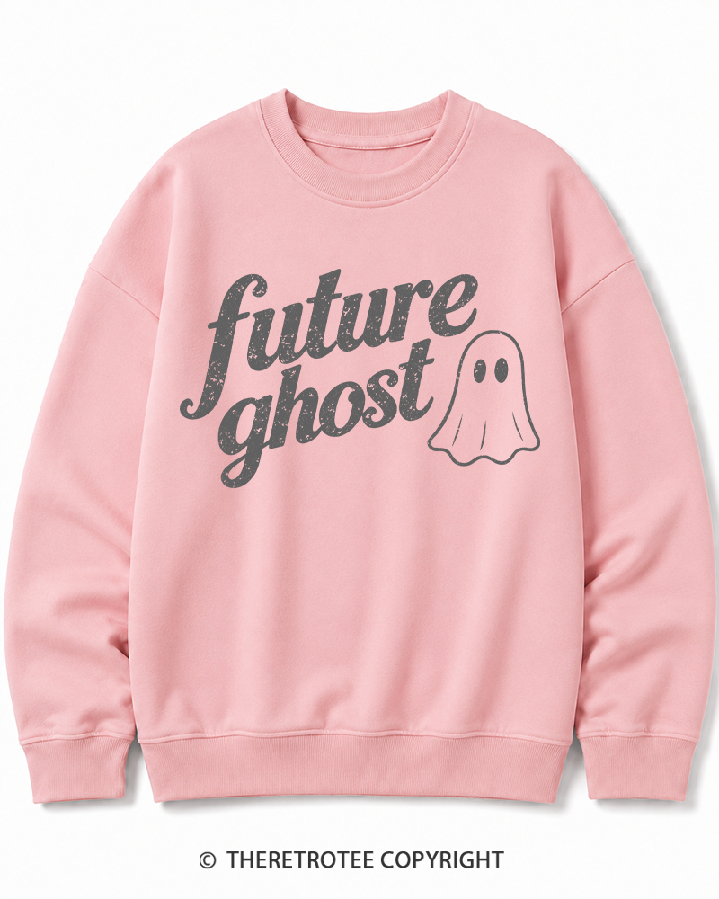 TheRetroTee Future Ghost 1970s Halloween Cotton Sweatshirt