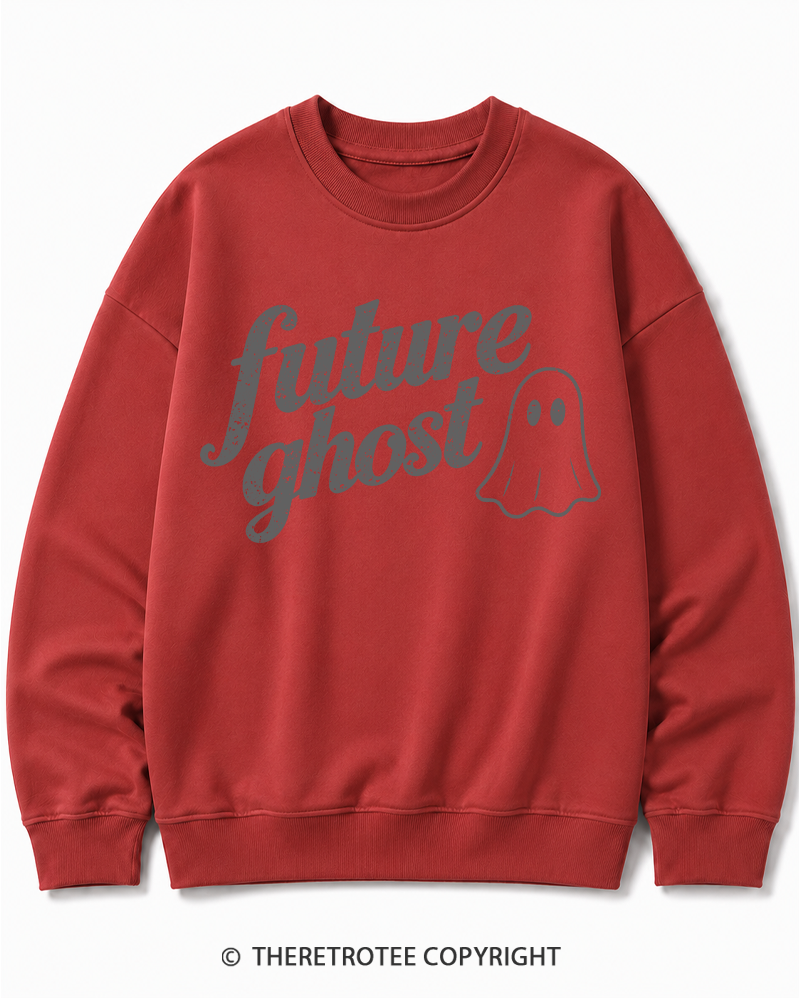 TheRetroTee Future Ghost 1970s Halloween Cotton Sweatshirt