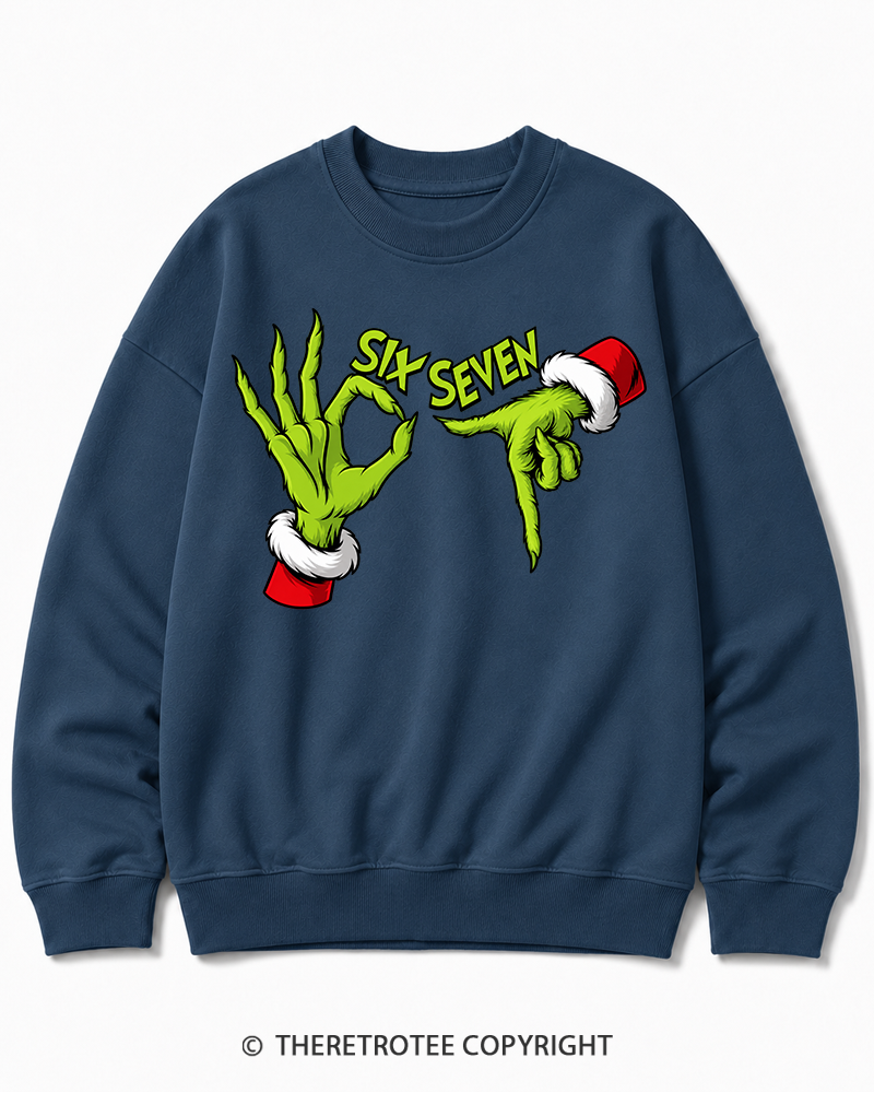 TheRetroTee Six Seven Vintage  Christmas Cotton Sweatshirt