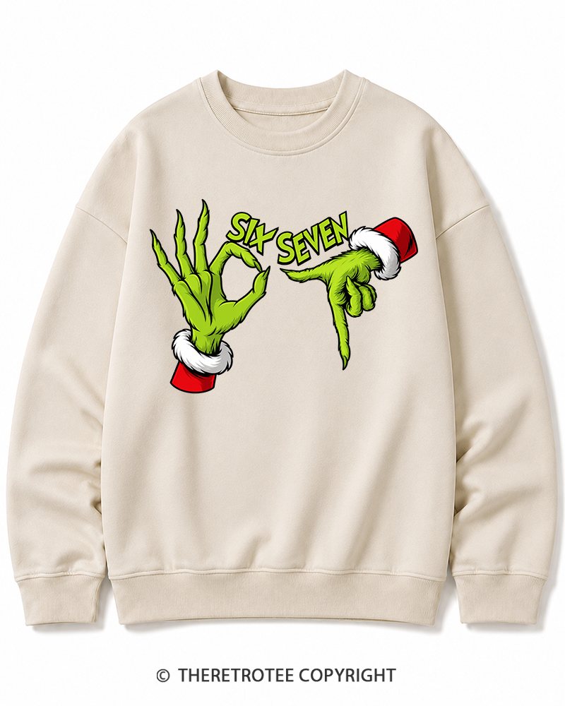 TheRetroTee Six Seven Vintage  Christmas Cotton Sweatshirt